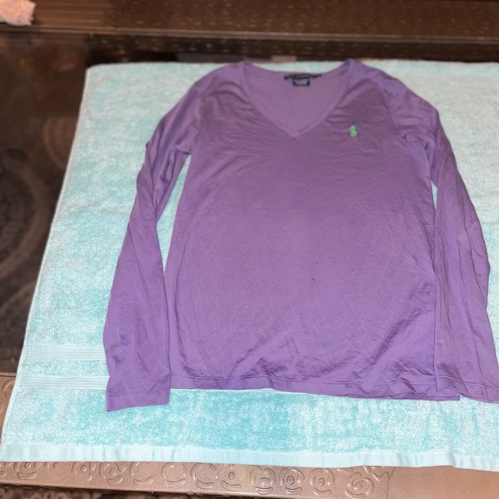 Woman’s Purple long sleeves polo shirt Size M